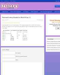 National Lottery Results for Wed 09 Jan 13: Lottery syndicate