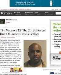 The Vacancy Of The 2013 Baseball Hall Of: Forbes.com